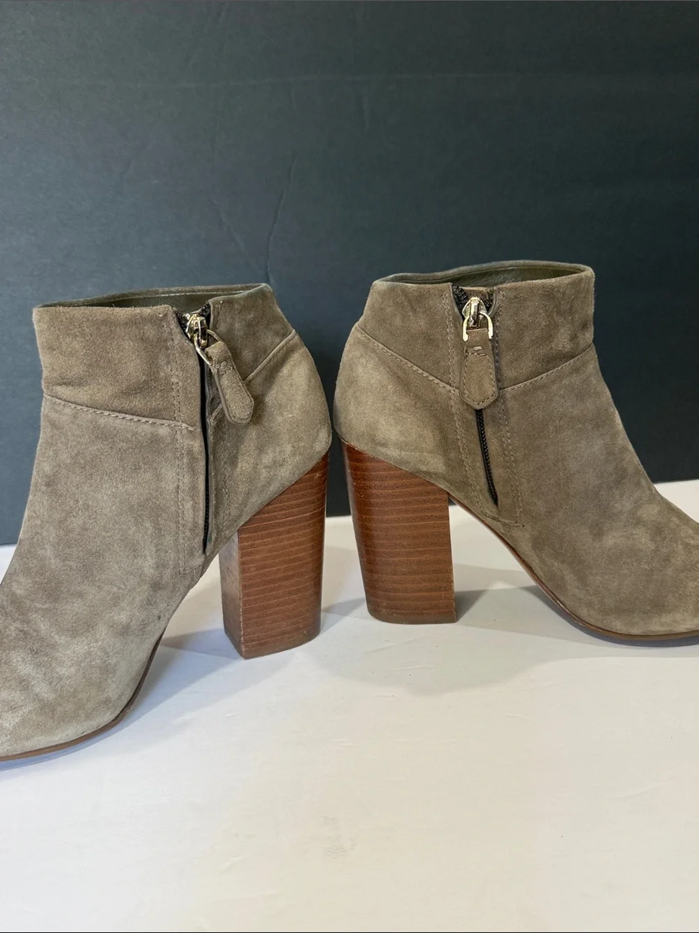 Tory Burch Suede Ankle Booties, sz 7.5 M, box 3
